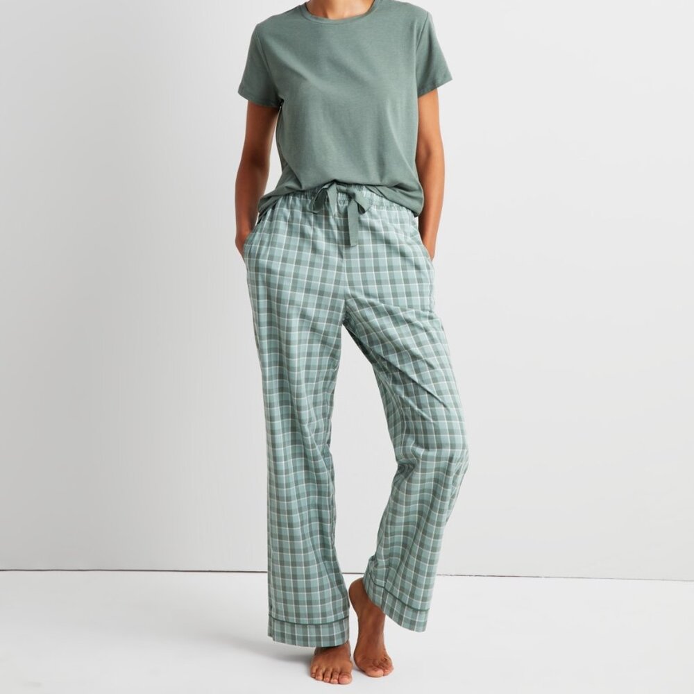 #66. State of Day Women's Printed Poplin Pajama Pants Xs-3X